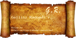 Gellisz Radomér névjegykártya